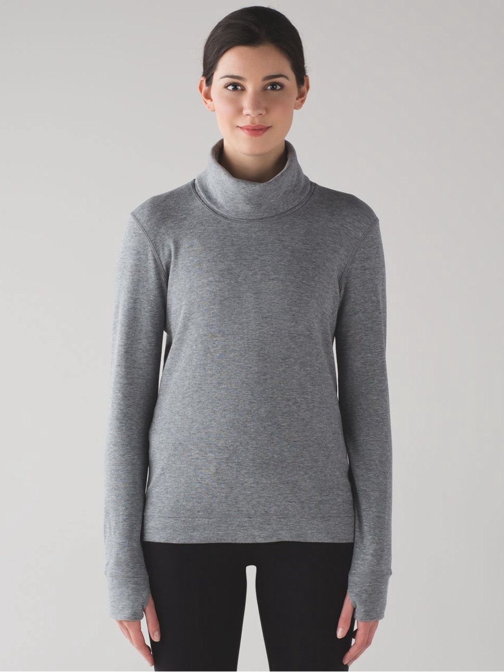 lululemon Double Up Longsleeve Reversible Heathered Slate / Modern Stripe Sz 12